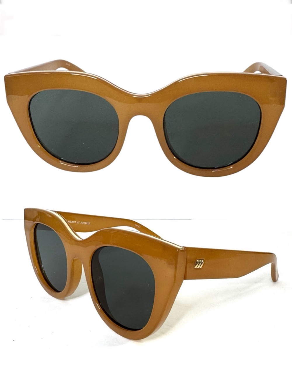 LE SPECS Air Heart Cat Eye Sunglasses Caramel With Gold